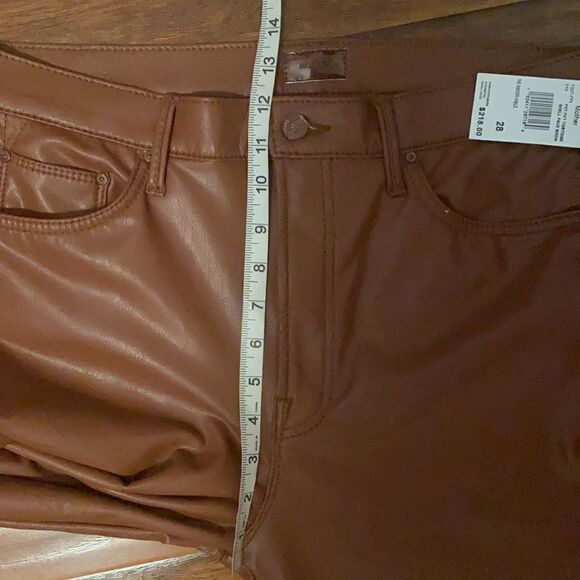 Mother The Insider Ankle Faux Leather Cropped Brown Pants Modern NWT - Picture 16 of 16